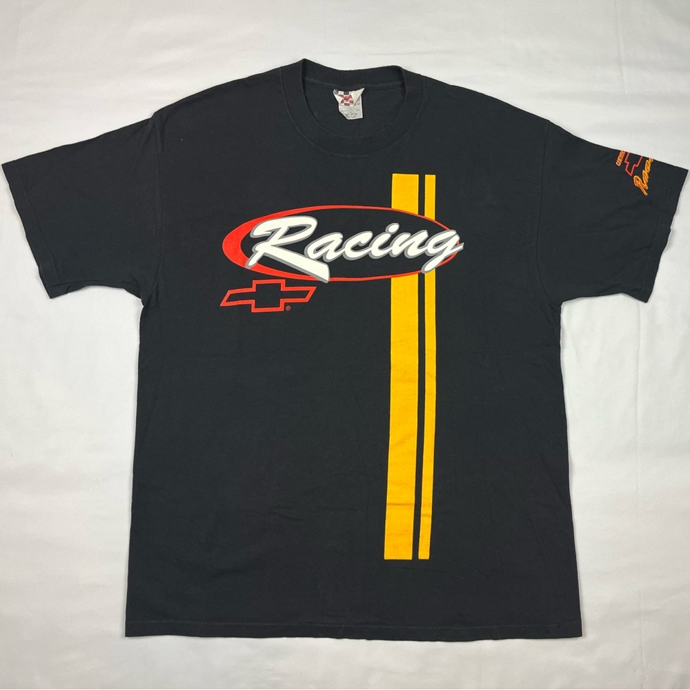 Vtg Chevy Racing Mens T-Shirt XL 90s Black Chevrolet Made in USA B7